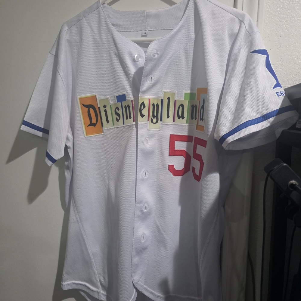 Disneyland White Jersey with Blue and Red Accents